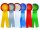 Turnierschleife 21019 Individuell mit Logo und Banddruck - 2 Ringe - 2 Bänder - 32 cm lang - Ø 11,5 cm - 6 Farben