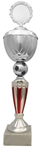 Pokal Fußball 73511 - Silber/Rot - 34,0cm-50,0cm