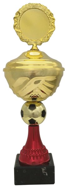 Pokal Fußball 73381 - Gold/Rot - 23,5cm-38,0cm