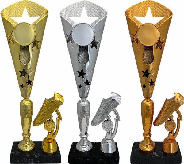 Pokal Fußball 96070 - Gold - Silber - Bronze - 42,0cm