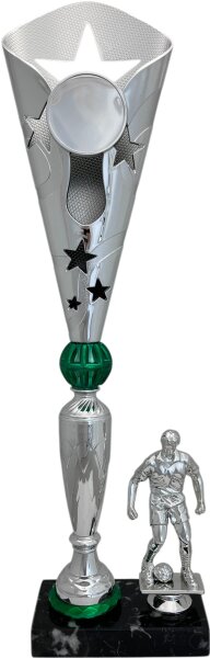 Pokal Fußball 96140 - Silber/Grün - 46,0cm-49,0cm