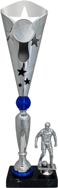 Pokal Fußball 96150 - Silber/Blau - 46,0cm-49,0cm