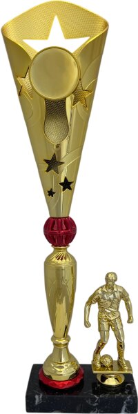 3er Pokalserie Fußball 96090 - Gold/Rot - 46,0cm-49,0cm