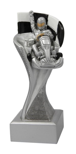 Pokal Go-Kart FG4110 Silber - Resinfigur - 14,5cm