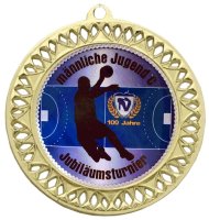 Medaille WS611 - 7cm - mit individuellem Text, Band und Emblem