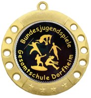 Medaille WS631 - 7cm - mit individuellem Text, Band und Emblem
