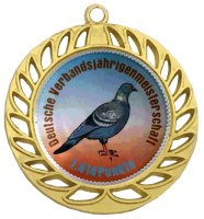 Medaille WS638 - 7cm - mit individuellem Text, Band und Emblem