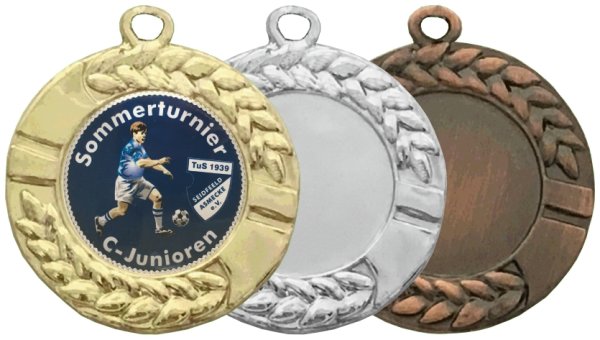 Medaille WS25 - 4cm - mit individuellem Text, Band und Emblem