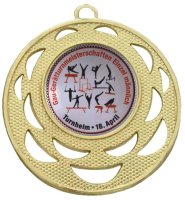 Medaille WS634 - 5cm - mit individuellem Text, Band und Emblem