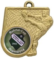 Medaille Fußball WS218 - 4,5cm - mit individuellem Text, Band und Emblem