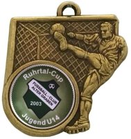 Medaille Fußball WS218 - 4,5cm - mit individuellem Text, Band und Emblem