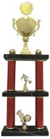 Säulenpokal 72681 - Gold/Rot - 53,0cm-74,5cm