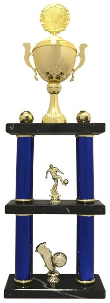 Säulenpokal 72701 - Gold/Blau - 53,0cm-74,5cm