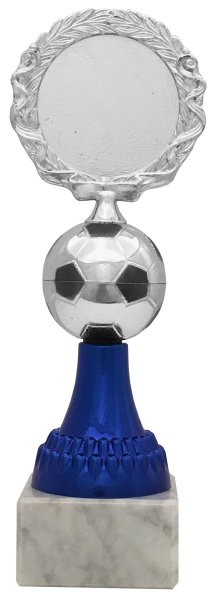 Pokal Fußball 72911 - Silber/Blau - 17,5cm-23,5cm
