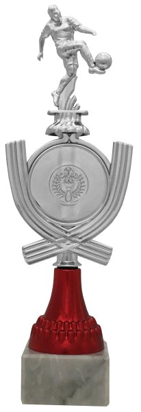 Pokal mit Figur 72981 - Silber/Rot - 24,0cm-28,0cm