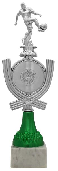 Pokal mit Figur 72991 - Silber/Grün - 24,0cm-28,0cm