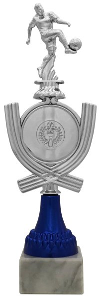 Pokal mit Figur 73001 - Silber/Blau - 24,0cm-28,0cm
